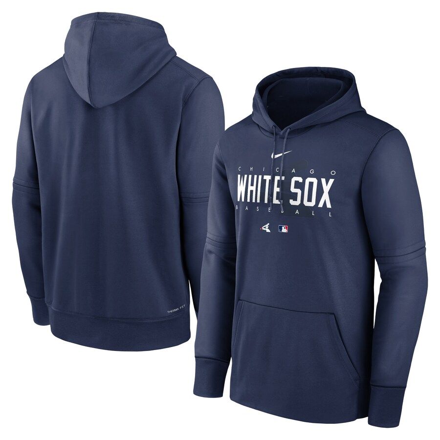 Men 2025 MLB Chicago White Sox Drak blue Nike hoodie style 1